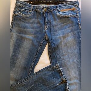 ReRock Women’s Low Waist Jeans with Brown Embellishments Size 31